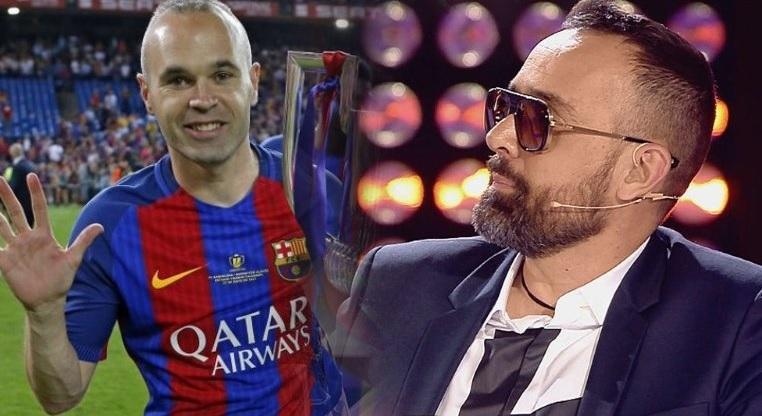 Andrés Iniesta y periodista español Risto Mejide