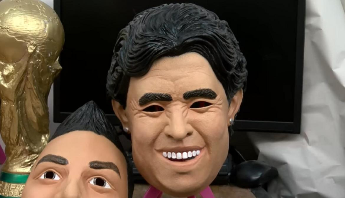 Máscaras de las estrellas del Mundial, Maradona, Mundial Rusia 2018, captura