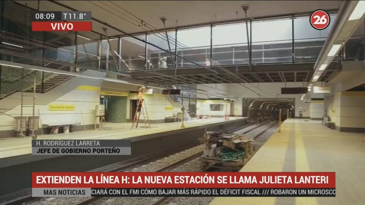 Inauguración de estación de línea H Julieta Lanteri (Canal 26)