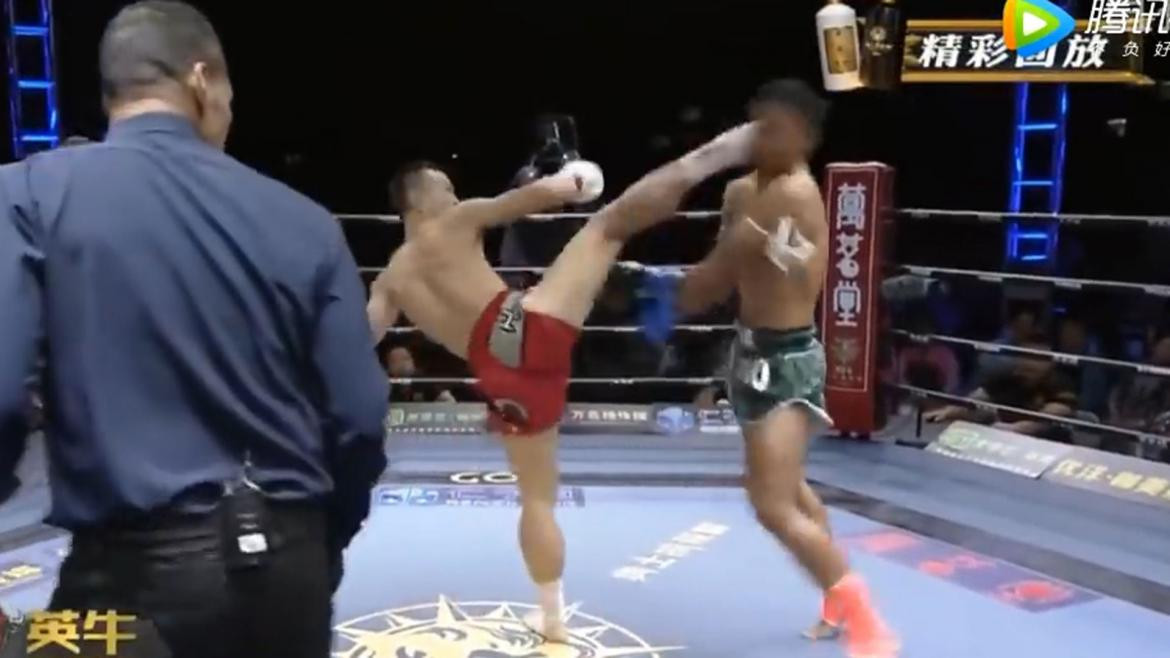 PATADA NOCAUT A LUCHADOR 