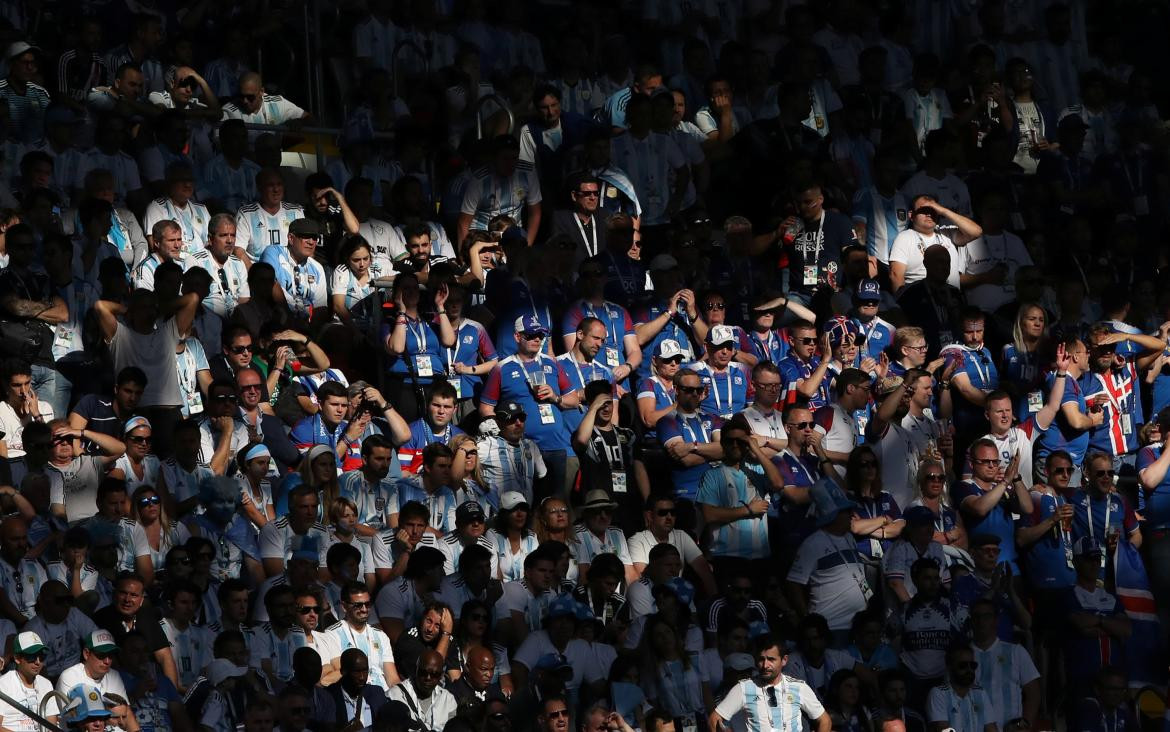 Mundial Rusia 2018, hinchada, Selección Argentina, Selección Islandia, Reuters