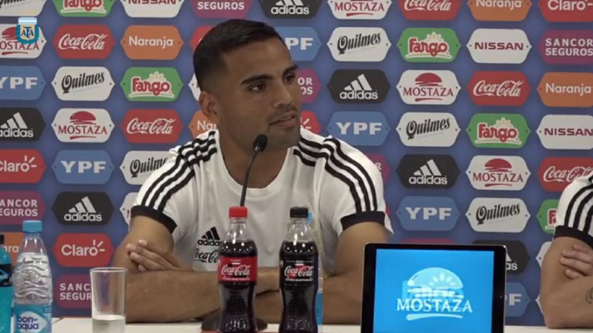 Mundial Rusia 2018, conferencia Selección Argentina, Cristian Pavón y Gabriel Mercado	