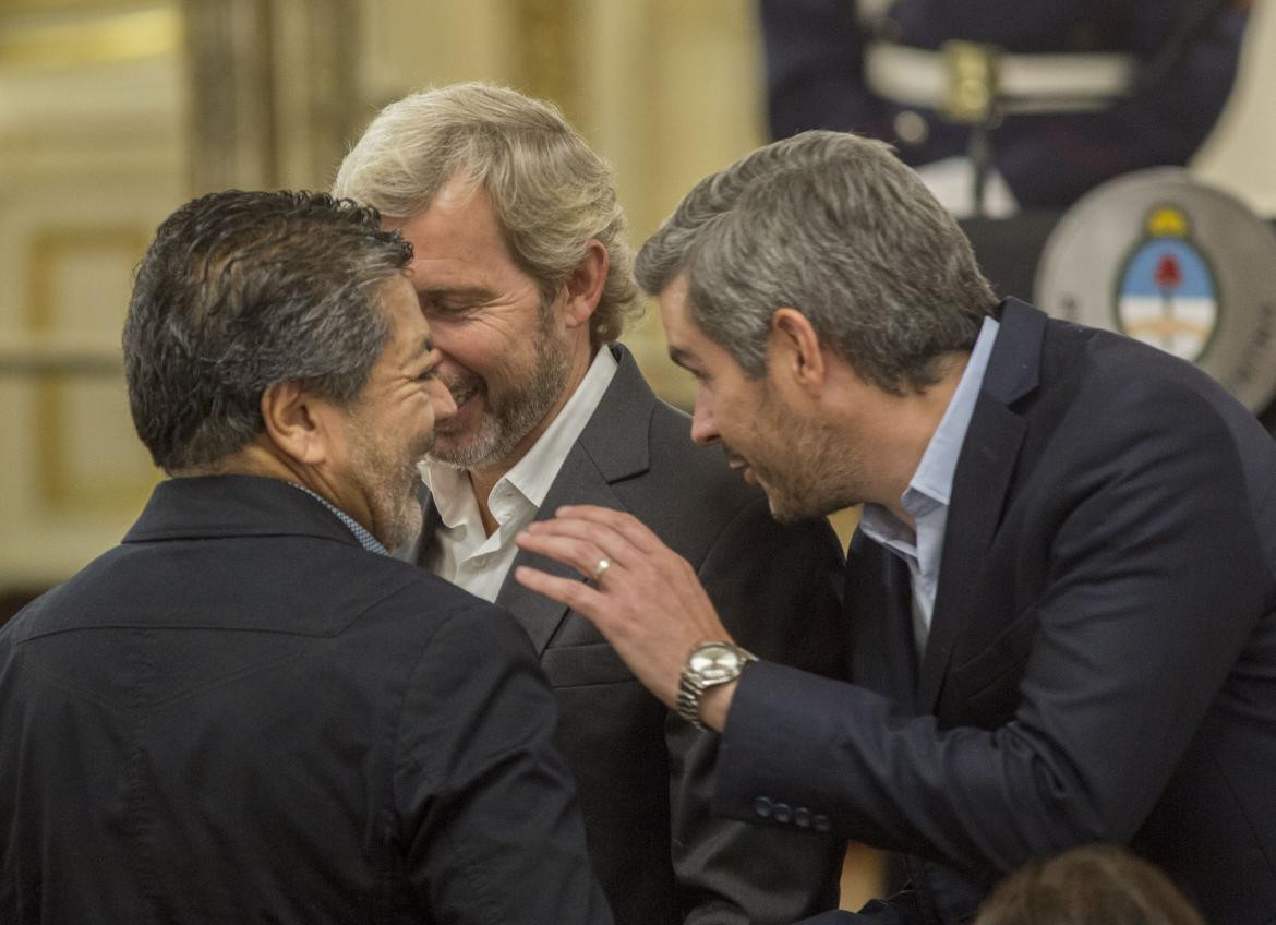 Rogelio Frigerio, Marcos Peña y Gerardo Martínez (NA)