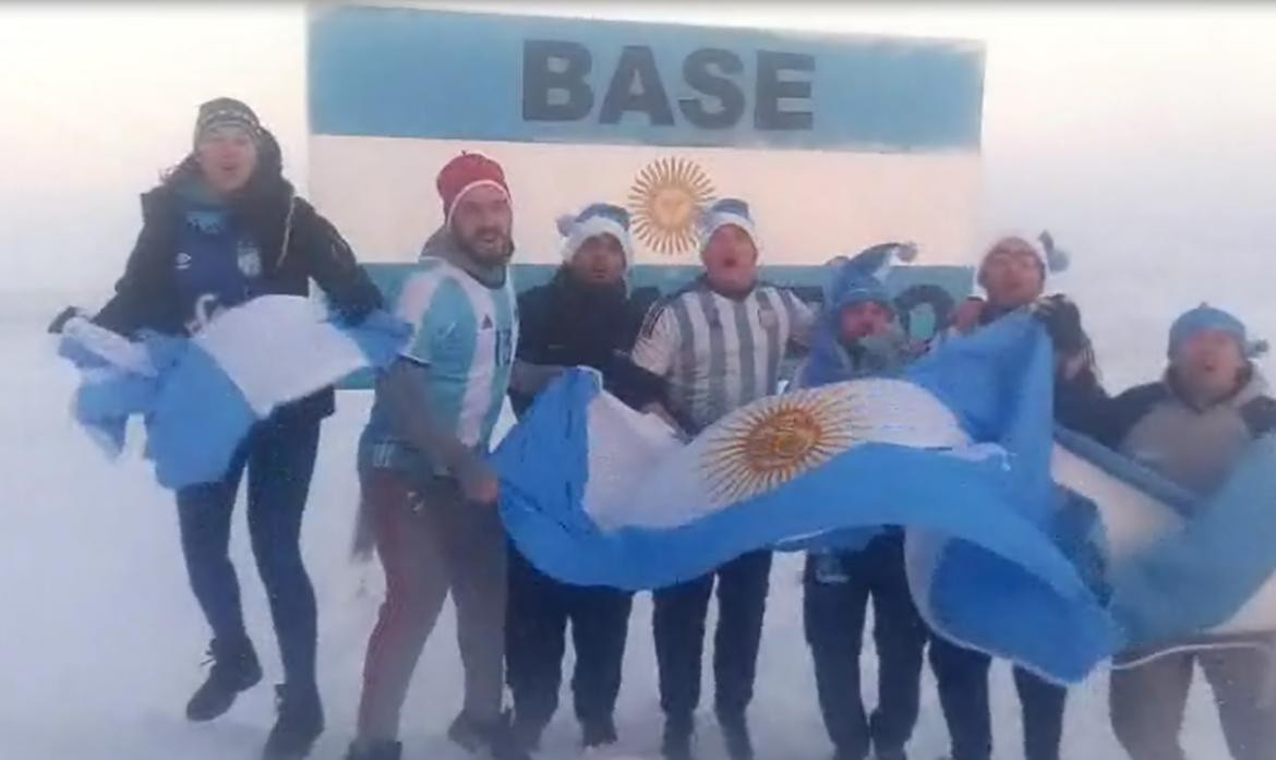 Mundial Rusia 2018: Argentina vs. Nigeria - Festejos en base Marambio