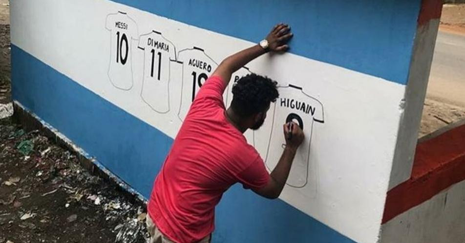 Festejo del triunfo de la Selección Argentina en Bangladesh