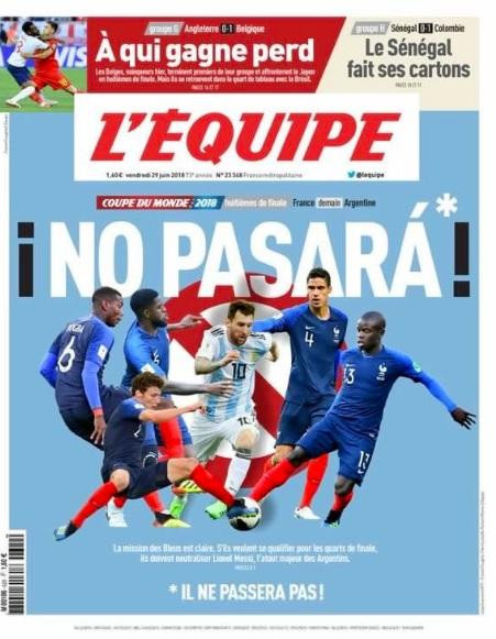 Provocadora tapa de diario francés L Equipe sobre Messi