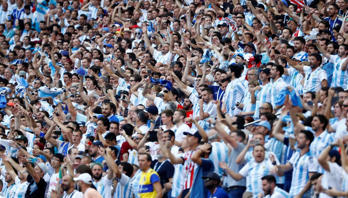 Hinchada argentina, Mundial Rusia 2018, Francia vs. Argentina, Reuters