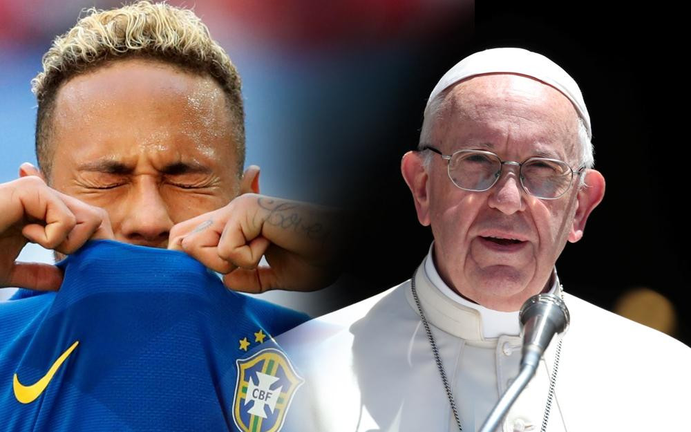 Neymar y el Papa Francisco