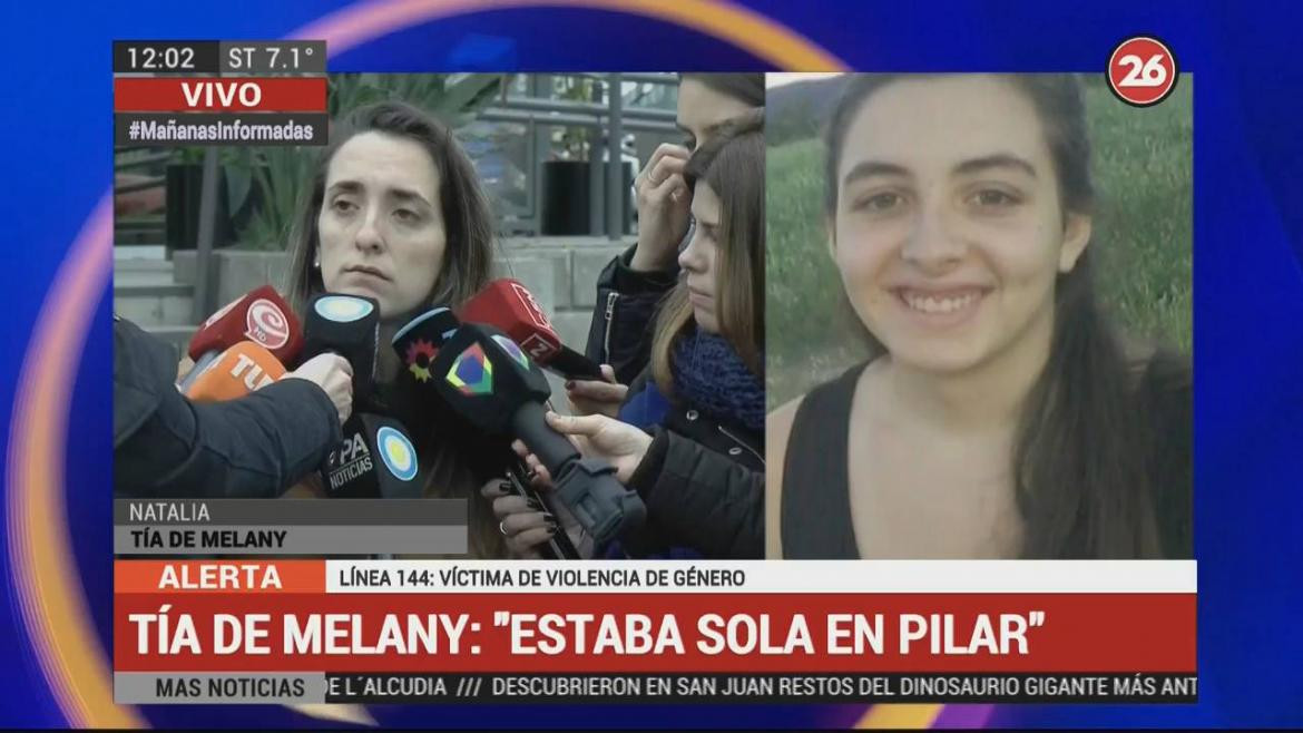 Tía de Melany tras aparición de la joven (Canal 26)