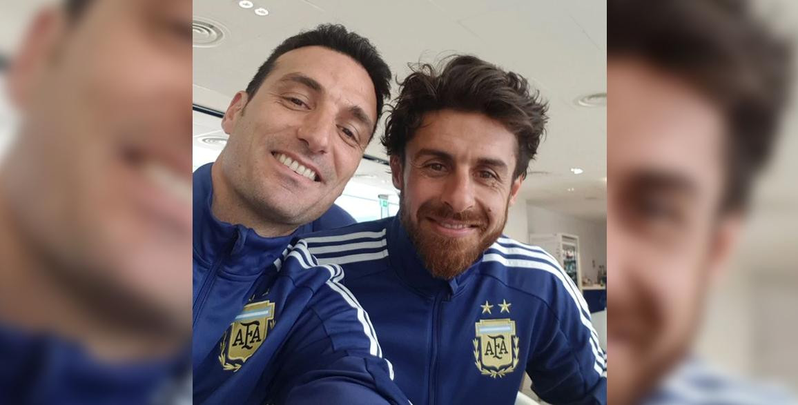 Lionel Scaloni y su ayudante Pablo Aimar - Selección - Fútbol