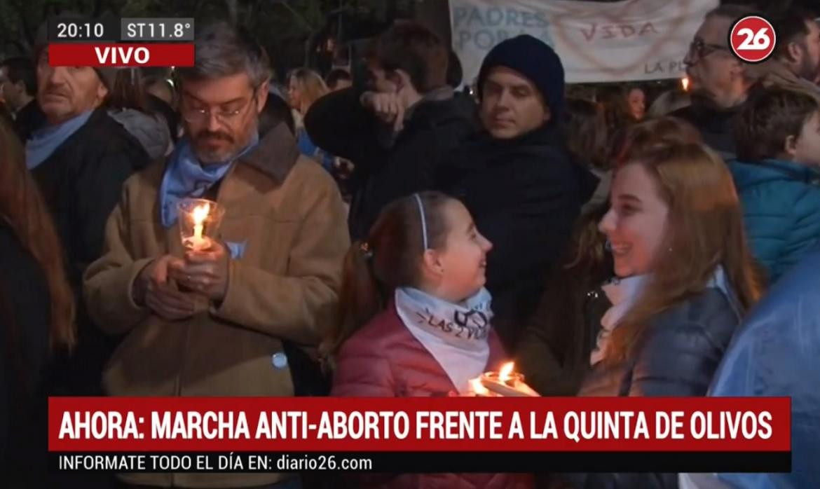 Marcha anti-aborto frente a la Quinta de Olivos