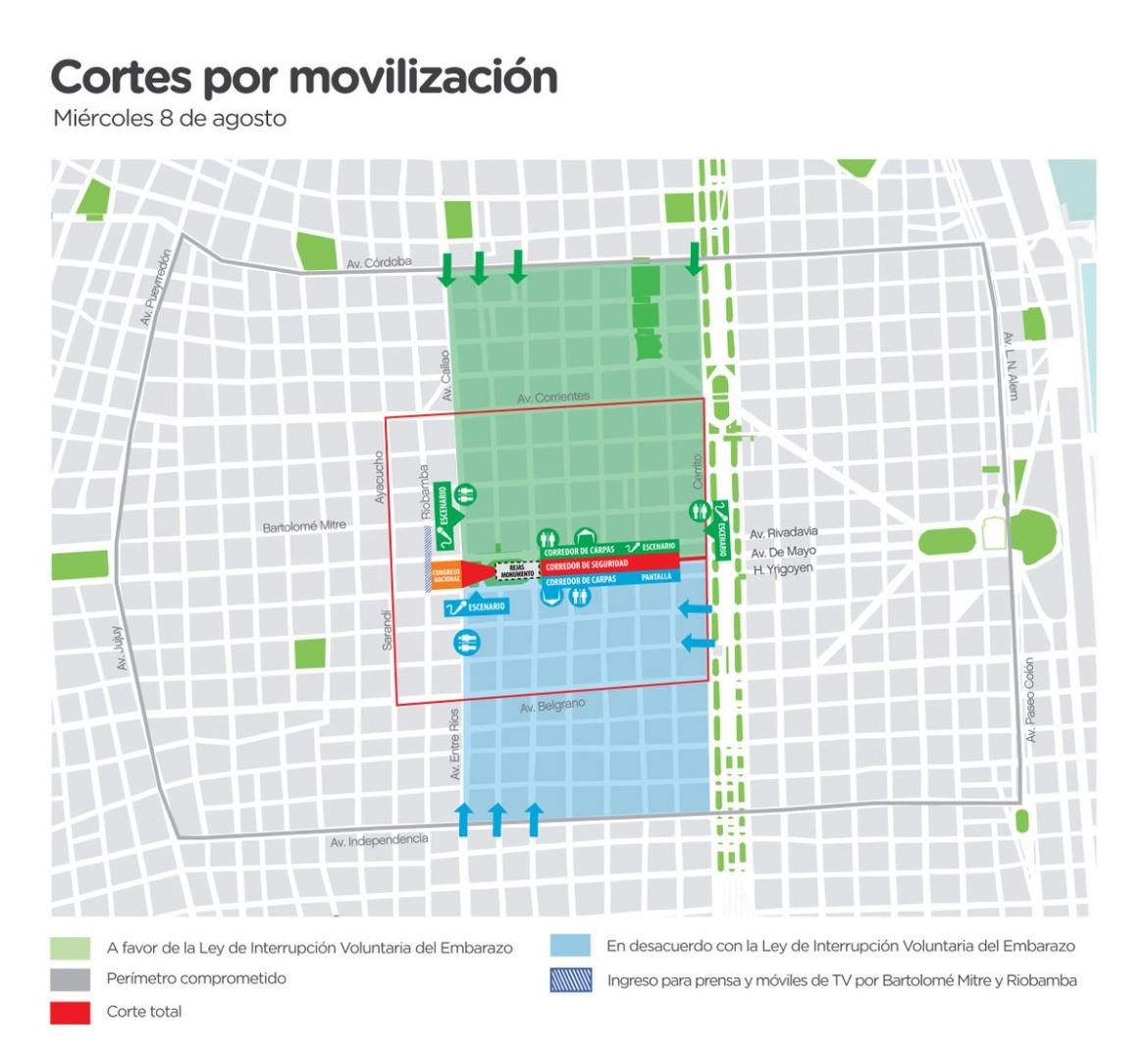 Tránsito - cortes por debate aborto