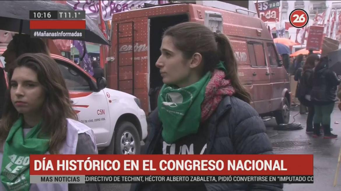 Opiniones en la calle a favor del aborto legal (Canal 26)