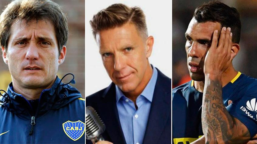 Guillermo Barros Schelotto, Alejandro Fantino y Carlos Tevez