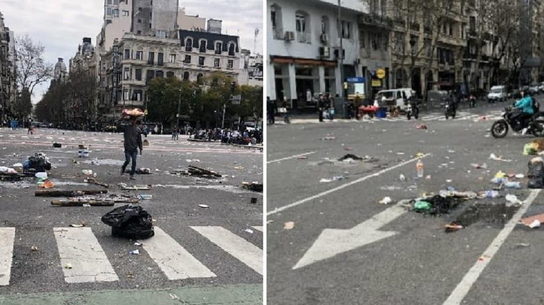 Veredas de Capital Federal tras las manifestaciones