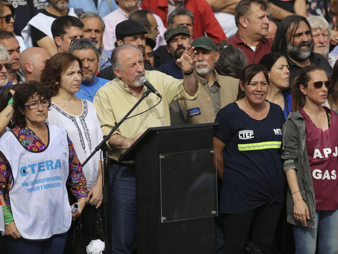 Hugo Yasky - CTA, Paro contra las políticas de ajuste del gobierno de Macri, NA