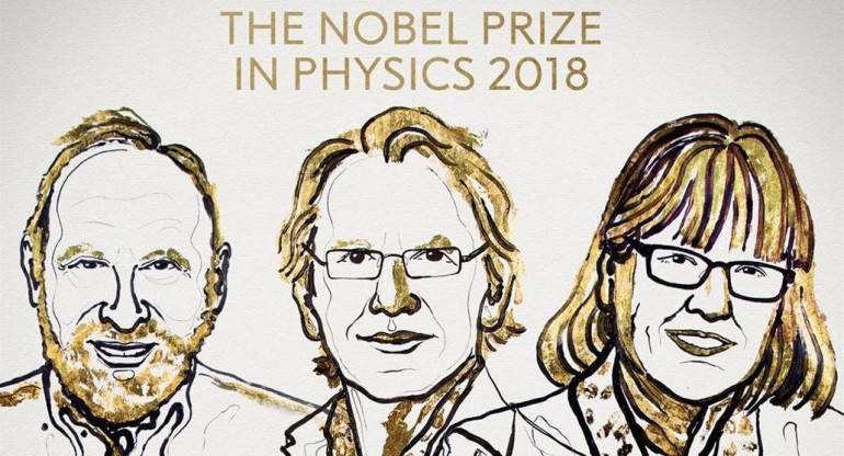 Gandores del premio Nobel de Física 2018 (Ilustración: Niklas Elmehed)
