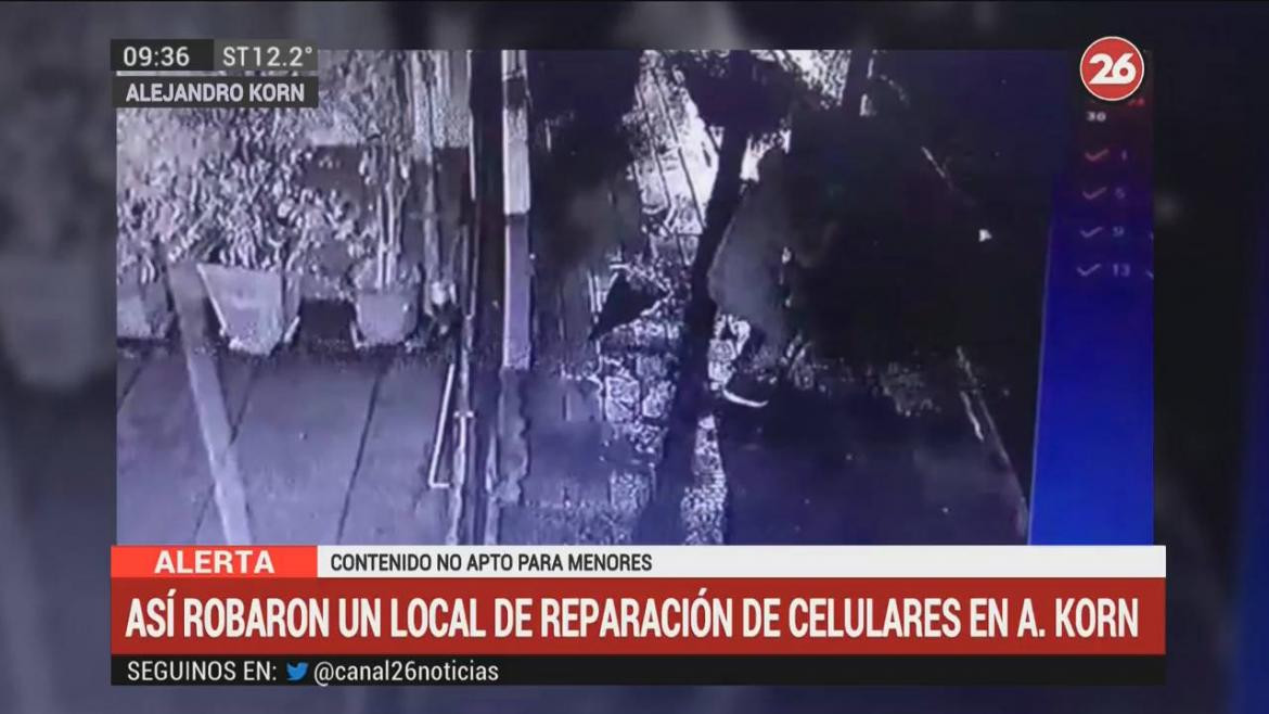 Robo en casa de celulares en Alejandro Korn (Canal 26)