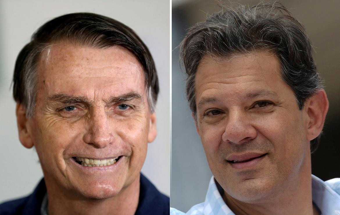 Bolsonaro y Haddad, elecciones en Brasil, balotaje, segunda vuelta, Reuters