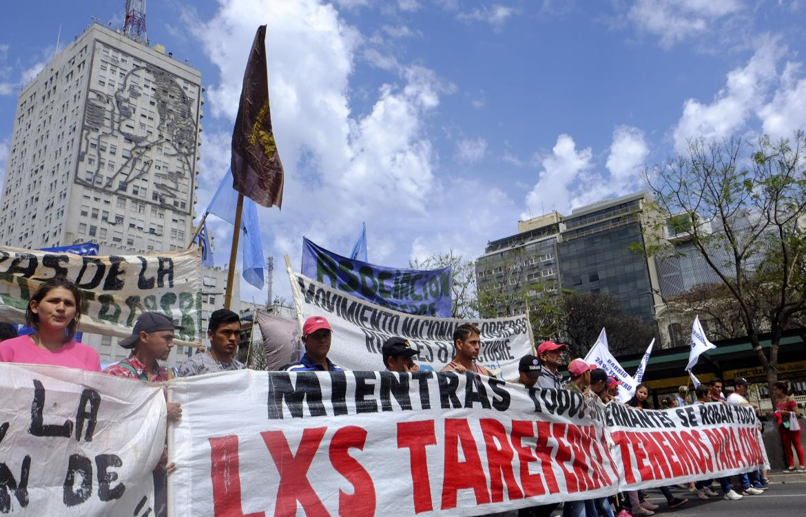 Yerbateros, tareferos protestan en el Congreso, NA