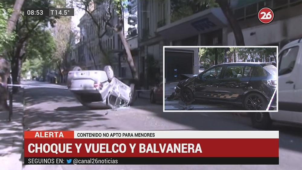 Violento choque y vuelco en Balvanera, niña de 8 años con heridas, Canal 26