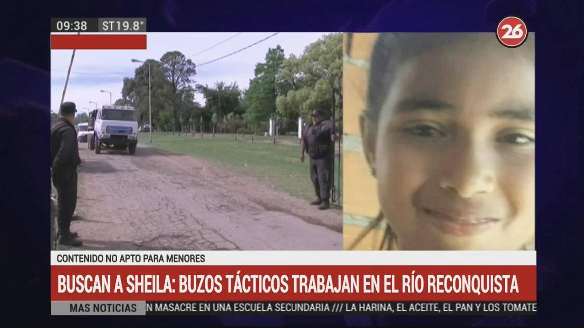 Operativo policial en la búsqueda de Sheila en San Miguel (Canal 26)