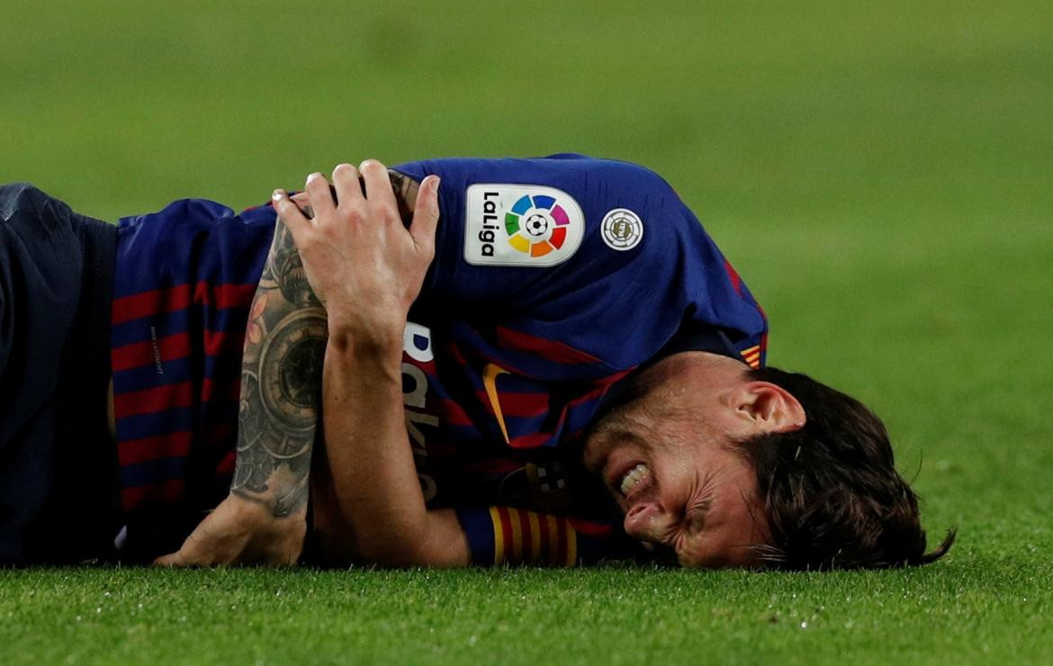 Lesión de Messi en el brazo (Reuters)