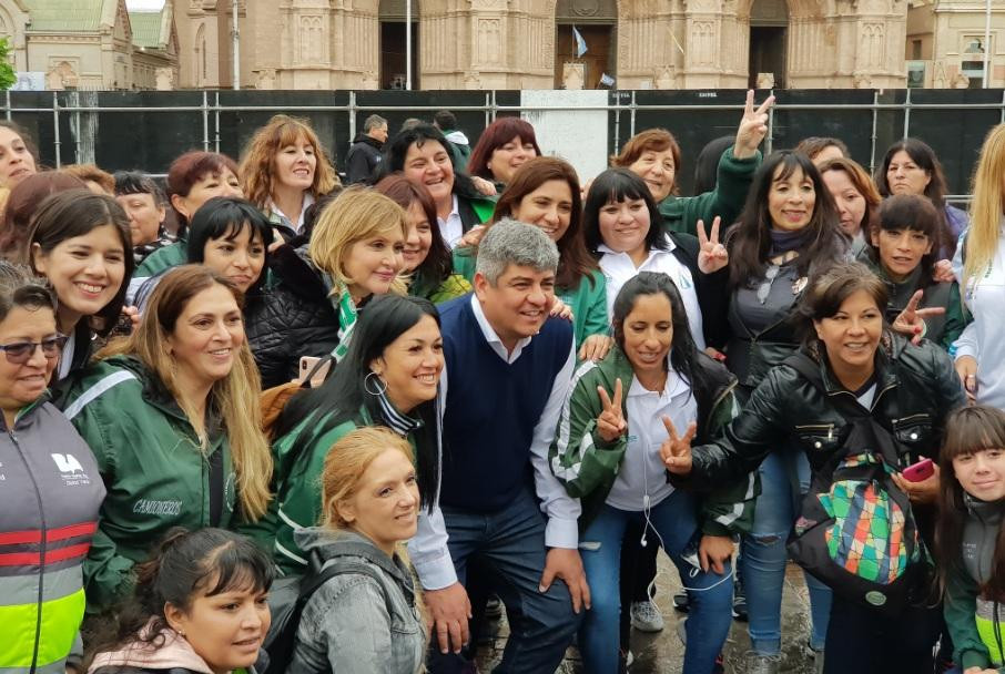 Pablo Moyano en movilización por Pan, Paz y Trabajo