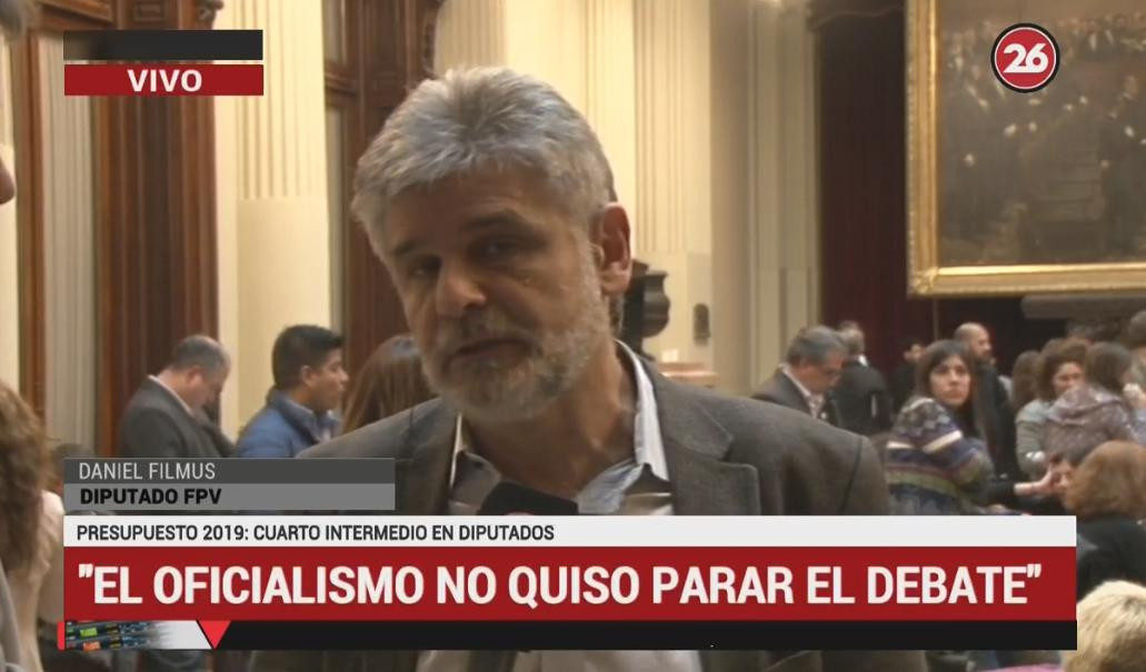 Daniel Filmus, Presupuesto 2019, debate, Congreso, Diputados, Política, Canal 26