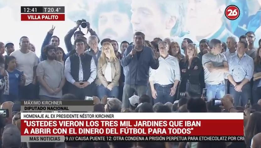 Máximo Kirchner - acto homenaje a Néstor Kirchner