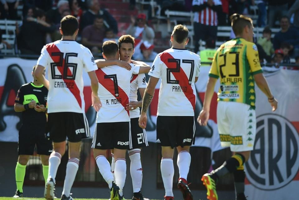 Festejo de River ante Aldosivi