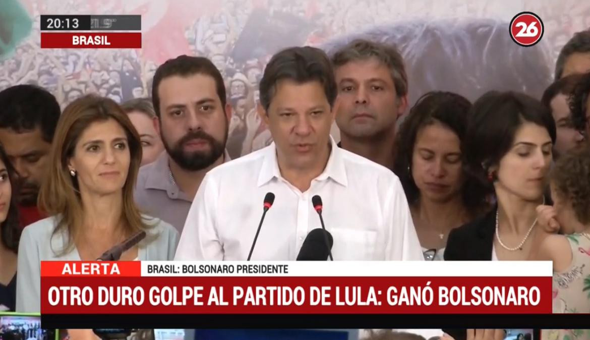 Elecciones en Brasil, conferencia de Haddad