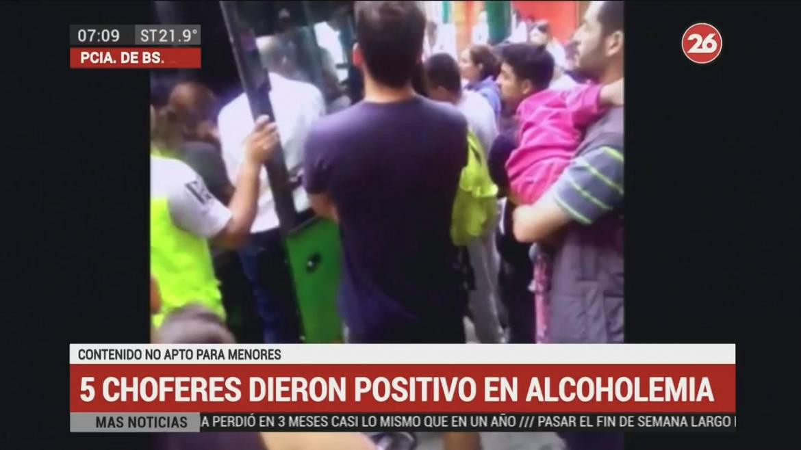 Choferes de micro de viaje de egresados dieron positivo control de alcoholemia (Canal 26)