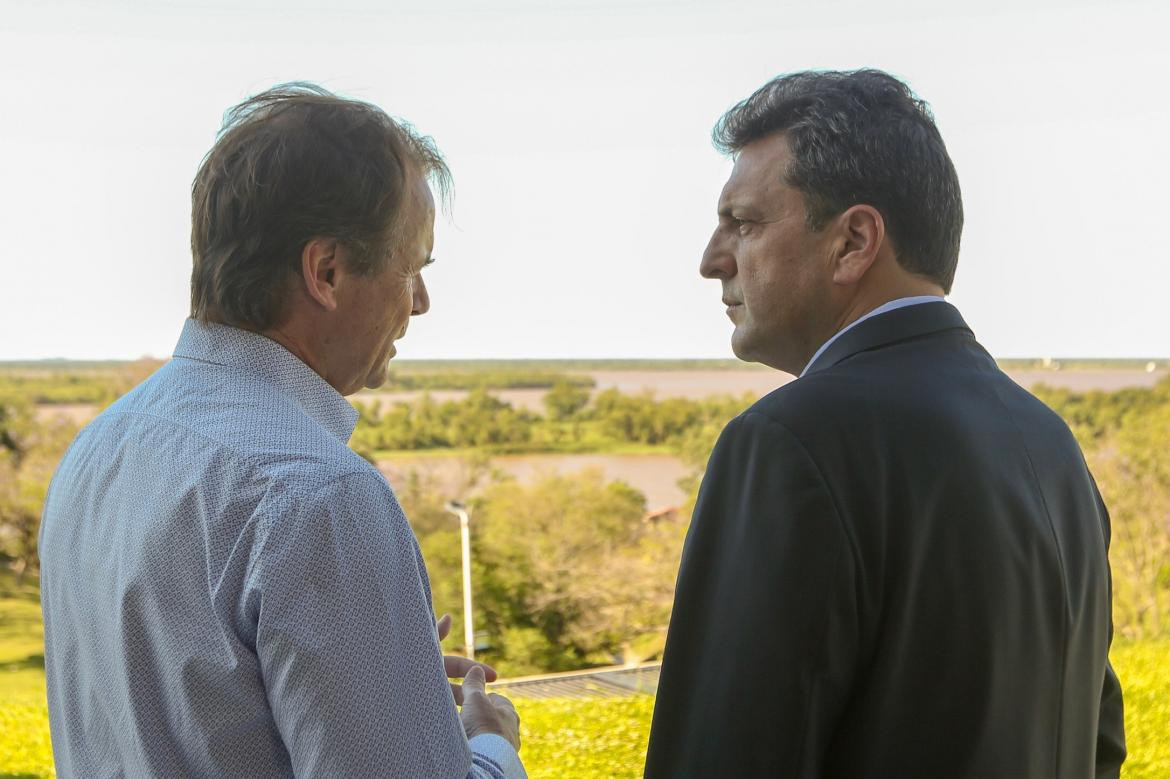 Sergio Massa junto a Gustavo Bordet en Entre Ríos, Prensa Frente Renovador