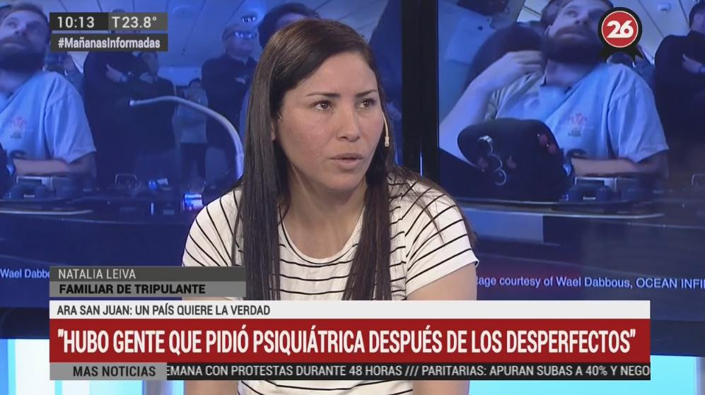 Natalia Leiva, hermana de Luis Leiva, tripulante del ARA San Juan, Canal 26