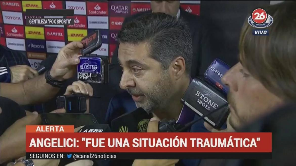 Angelici tras la suspensión de la Superfinal (Canal 26)