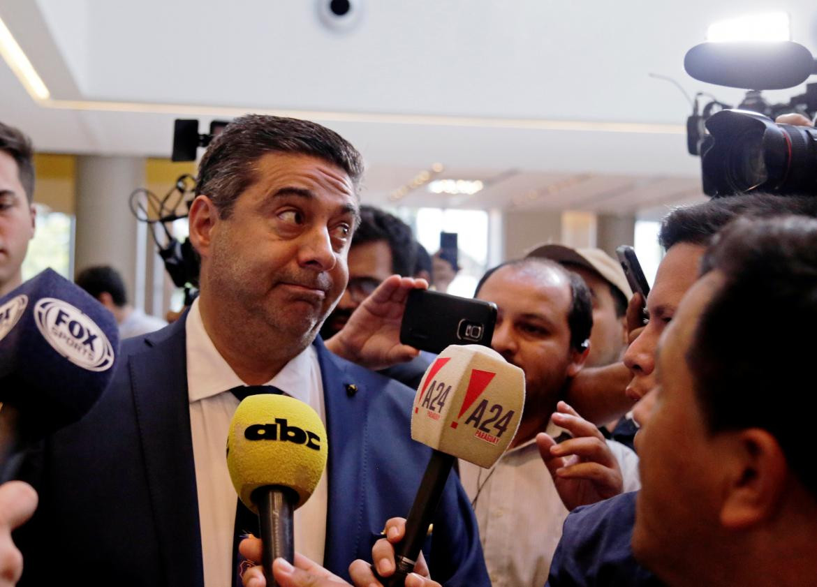 Daniel Angelici, reunión con Conmebol en Paraguay, Superfinal de Copa Libertadores, Reuters