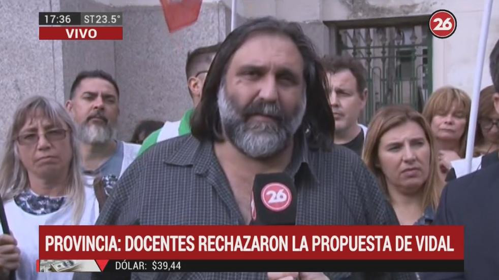 Baradel, docentes, Canal 26