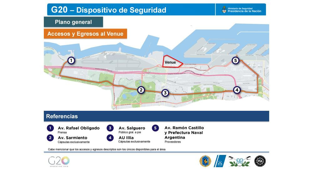 Cumbre del G20, operativo de seguridad, cortes