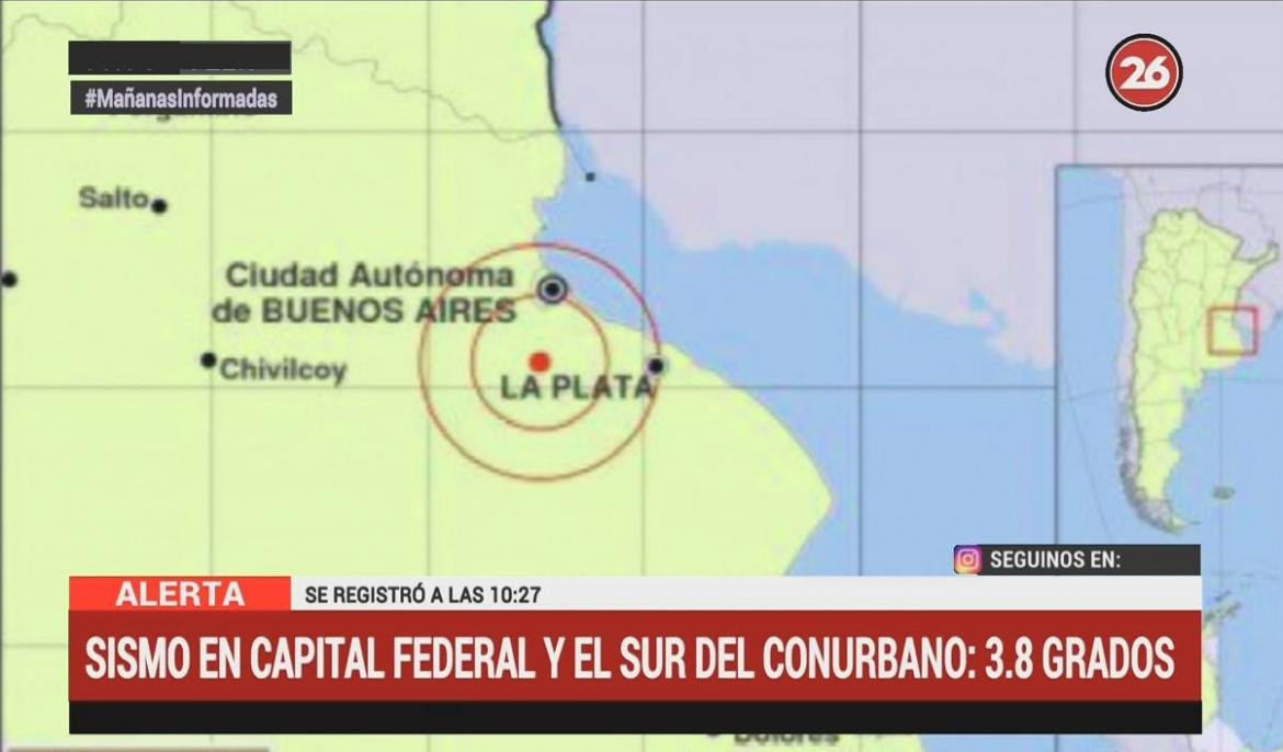 Sismo en Buenos Aires (Canal 26)