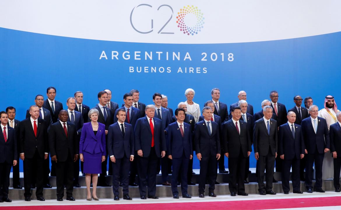 Príncipe heredero saudí Mohammed bin Salman, en los márgenes de la foto oficial del G-20, Reutes	