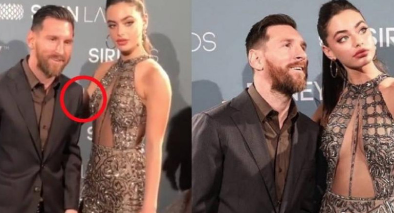 Messi posó con una modelo