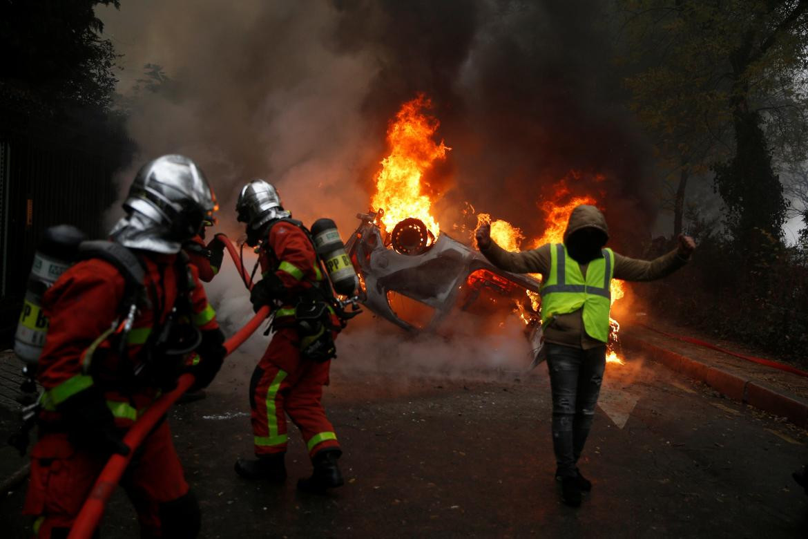 Protesta de chalecos amarillos en París, Reuters