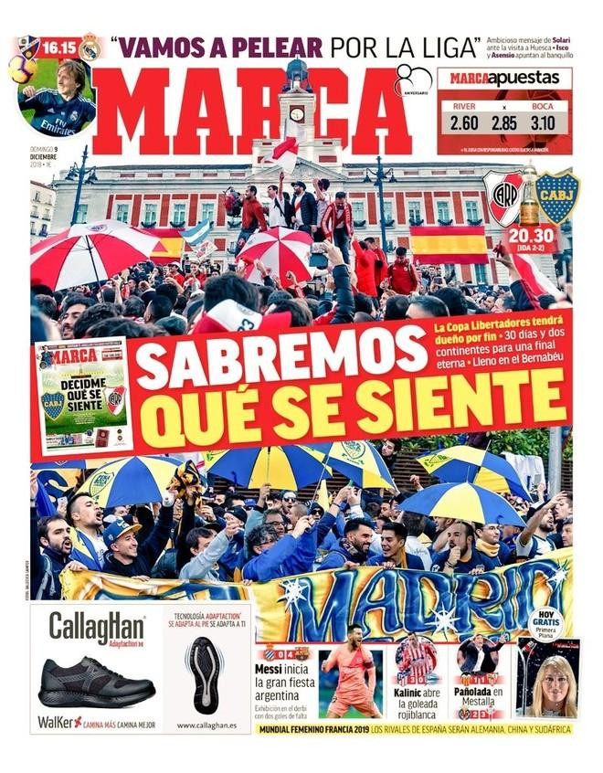 Diario Marca de España sobre la Superfinal entre Boca y River