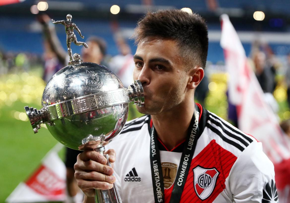 River, festejo de Pity Martínez, Libertadores 2018, Reuters