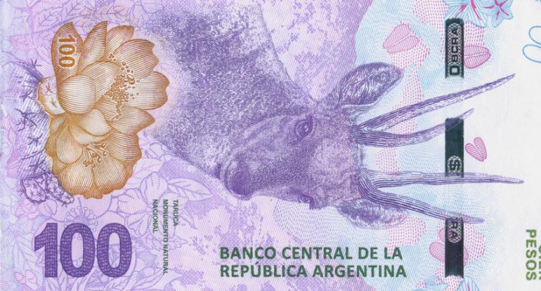 Nuevo billete de cien pesos con la imagen de un ciervo (NA)