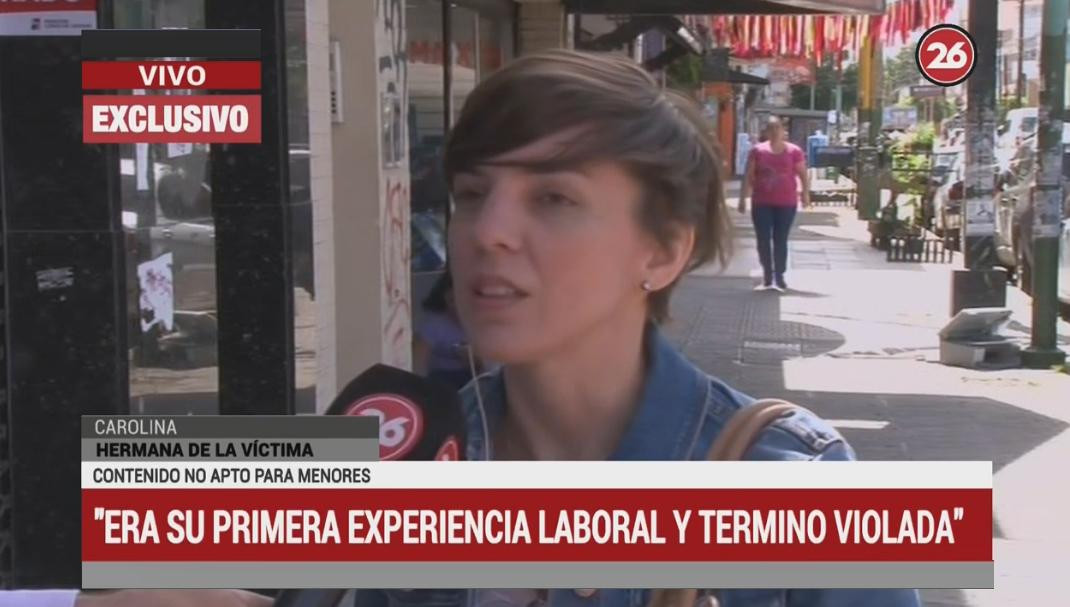 Hermana de chica violada en bazar por un menor de orígen chino, Canal 26