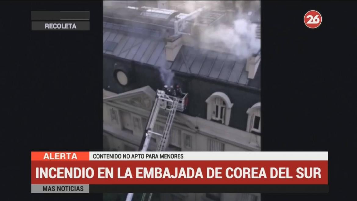 Incendio en embajada de Corea del Sur (Canal 26)