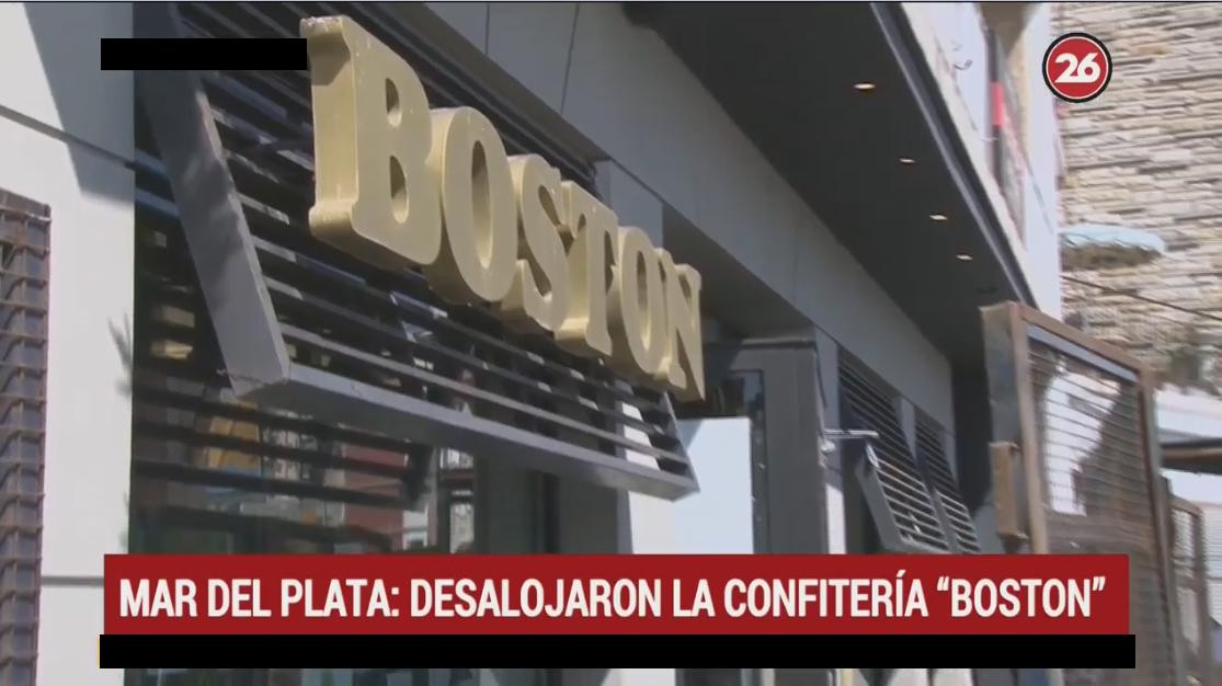 Desalojo confitería Boston - desalojo informe Canal 26