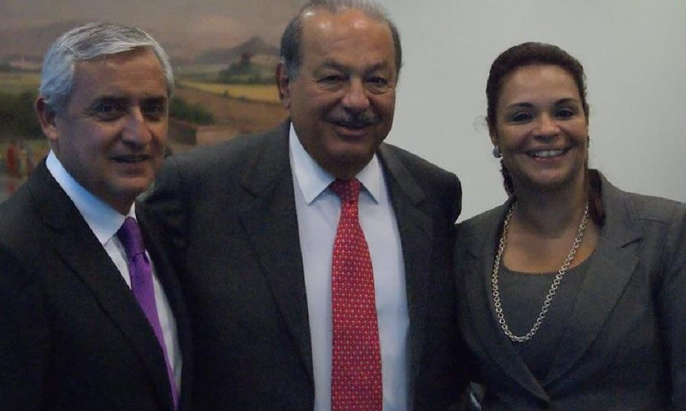 Pérez Molina, Carlos Slim y Roxana Baldetti.